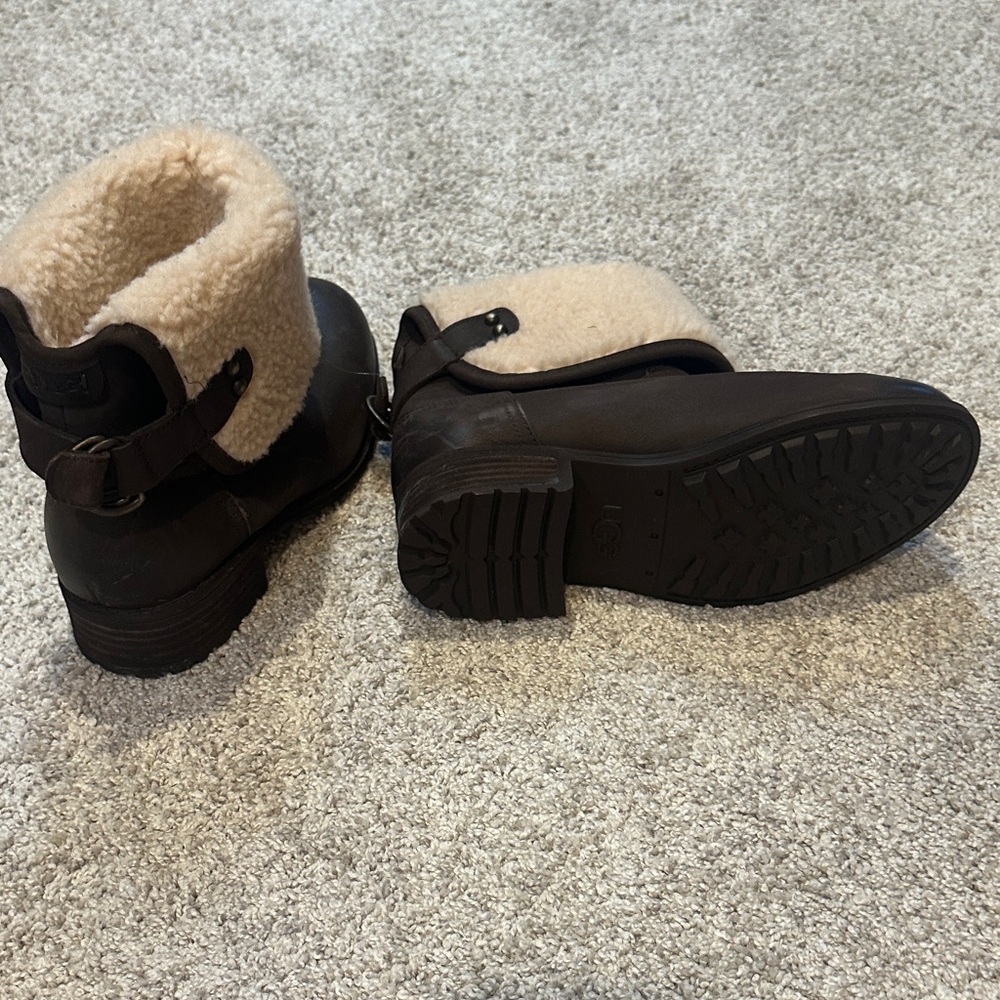 UGG Brown and Cream Ankle Boots